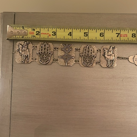 Vintage Souvenir Du Maroc Moroccan Hamsa Camel Link Bracelet - Picture 4 of 8